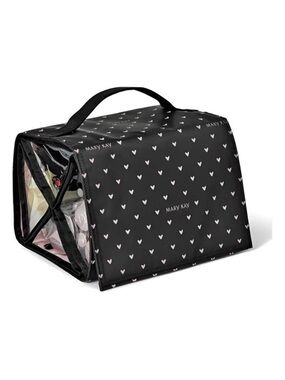 Mary Kay Black and Pink Heart Travel Roll Up Bag
